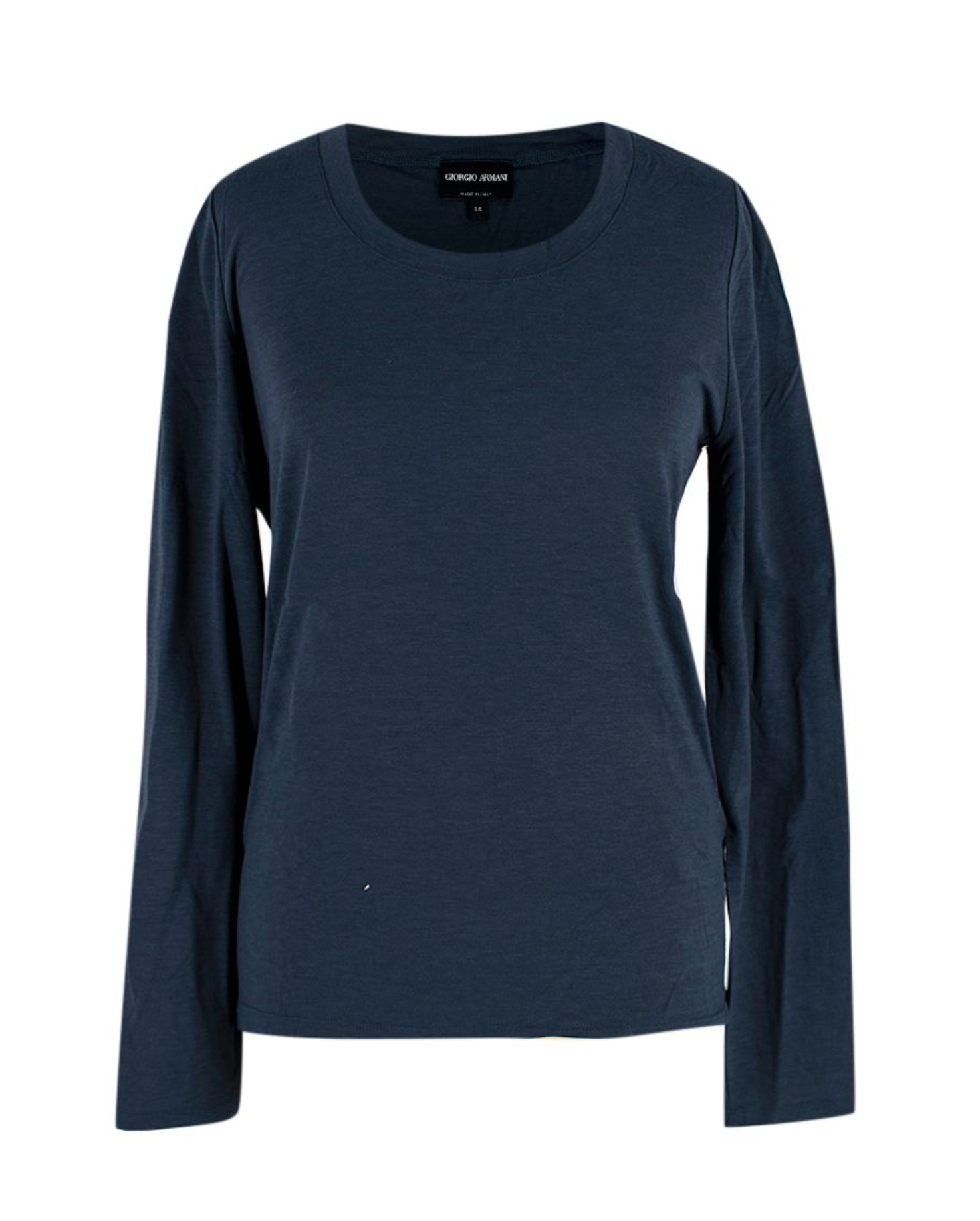 Giorgio Armani Navy Long-sleeve Top Size M Blue viscose