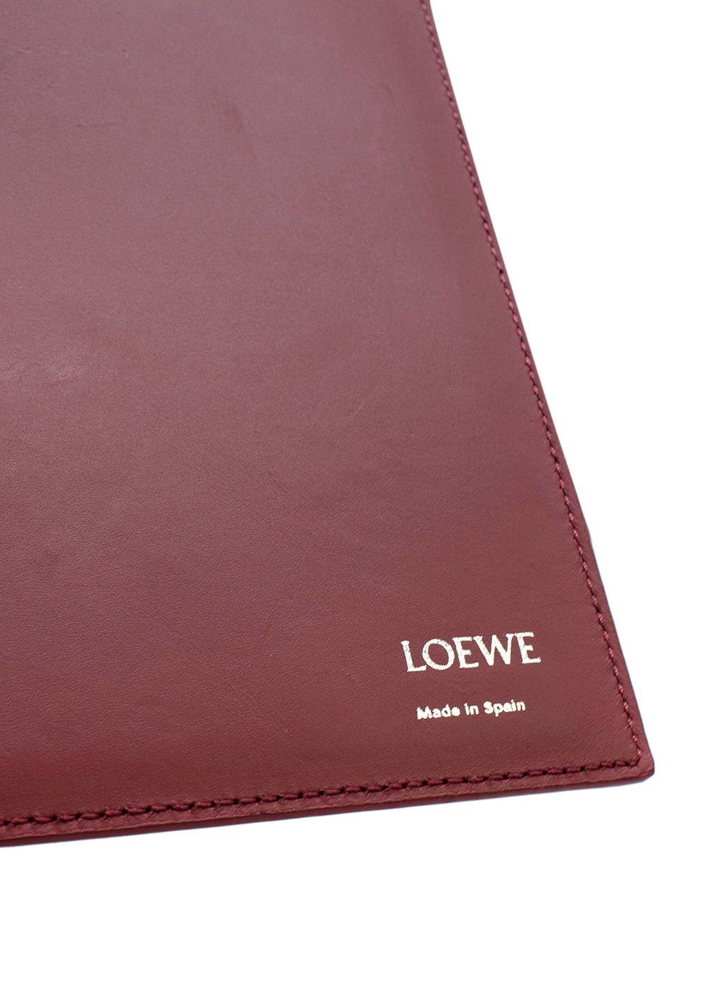 Men's Preowned Loewe Tea Rose Leather Anagram Print Square Pouch Pastell Red