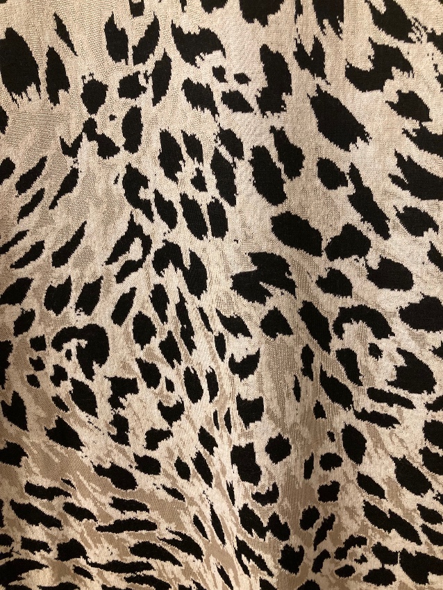 St John Wool Blend Leopard Jersey Dress Size L Black