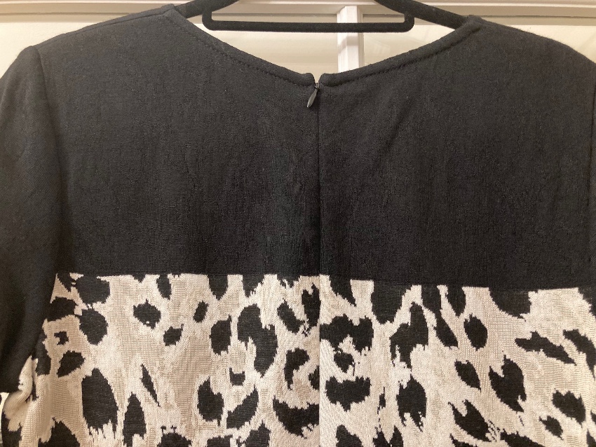 St John Wool Blend Leopard Jersey Dress Size L Black