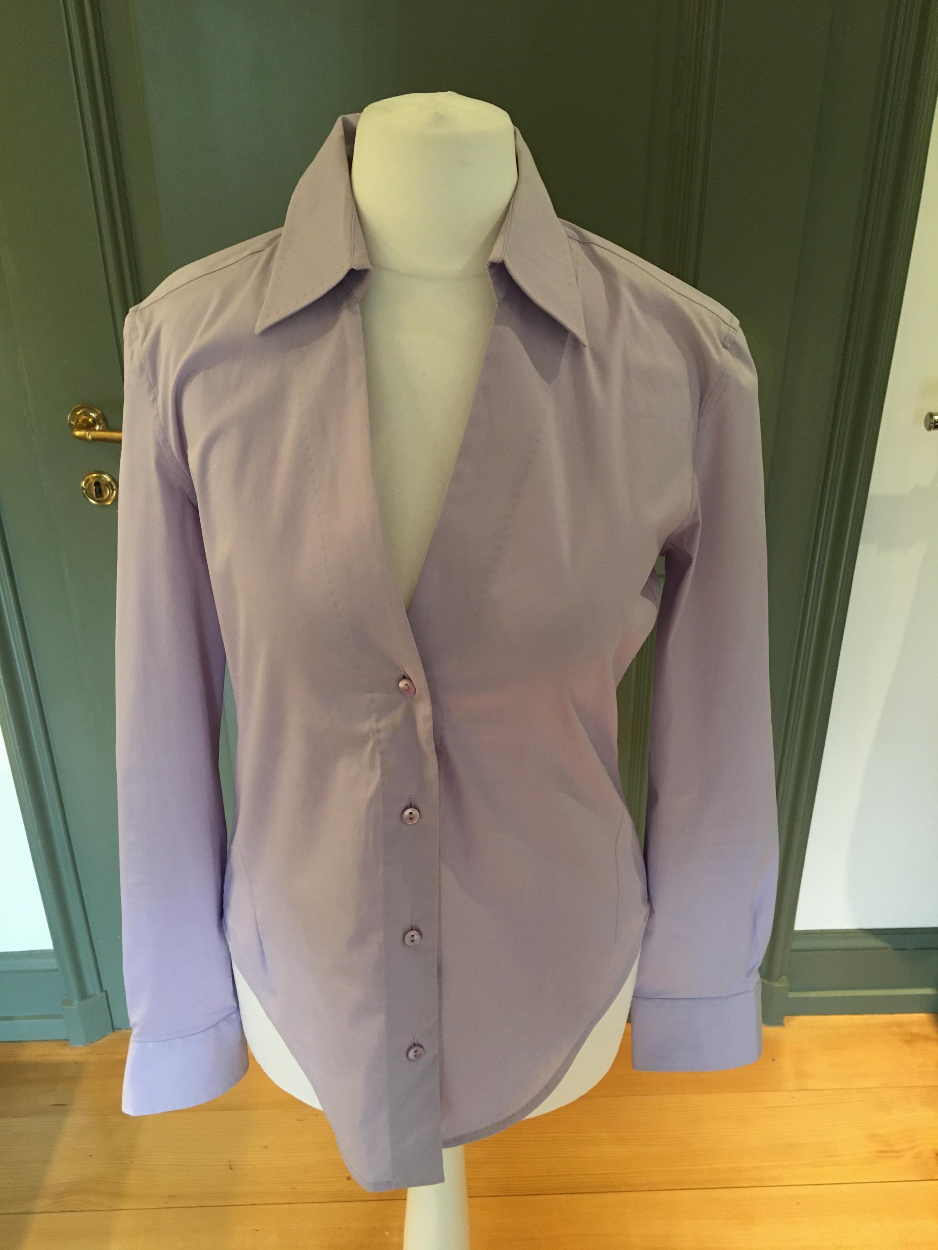 Preowned Loro Piana Lilac Stretch Cotton Shirt Size XS Purple