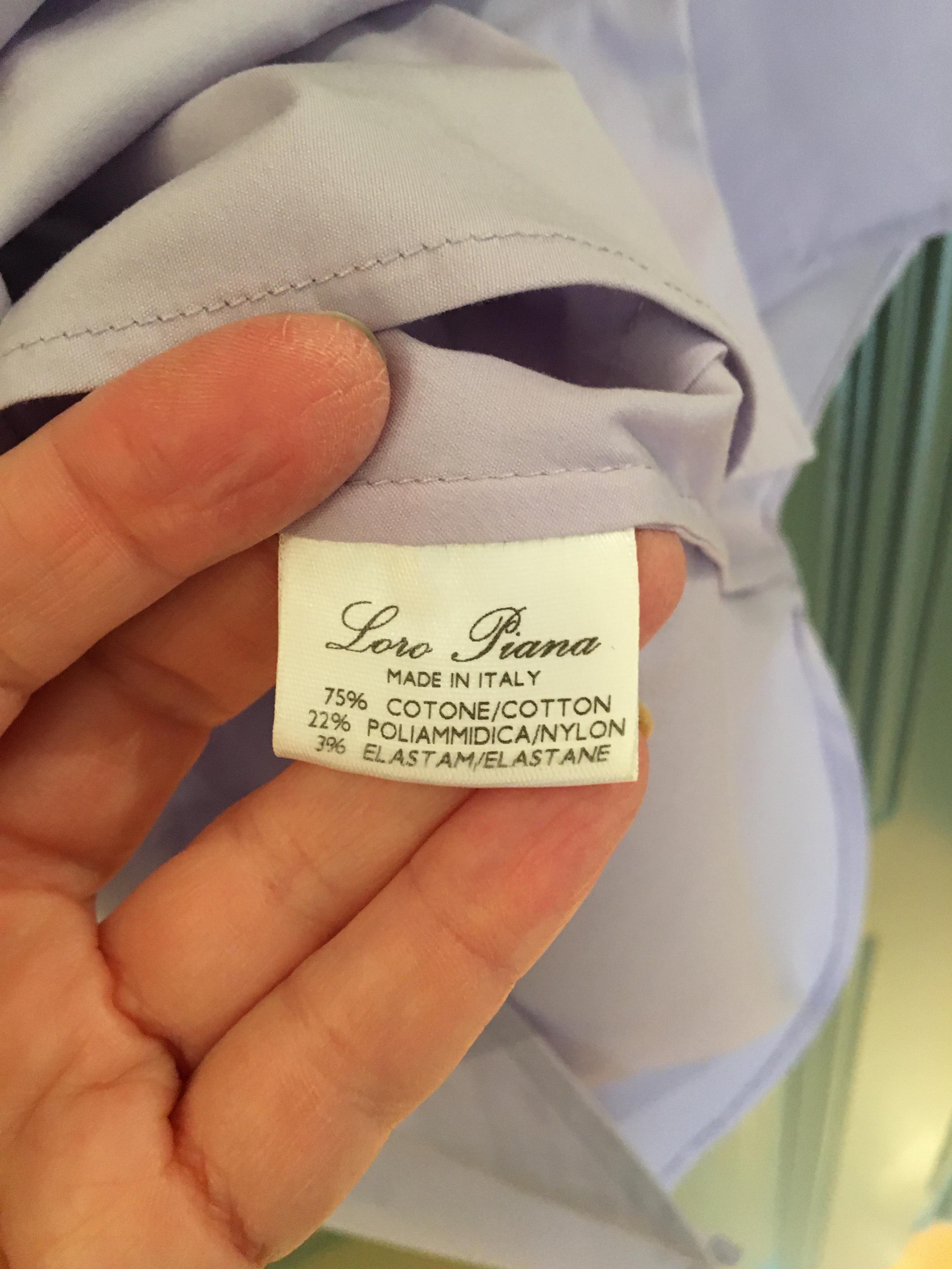 Preowned Loro Piana Lilac Stretch Cotton Shirt Size XS Purple