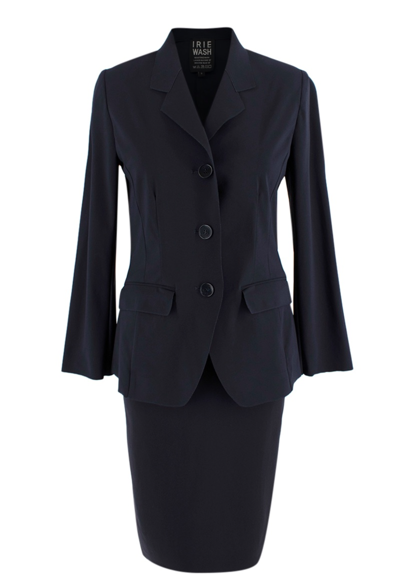 Irie Wash Navy Tailored Skirt Suit Size S Navy Blue synthetic