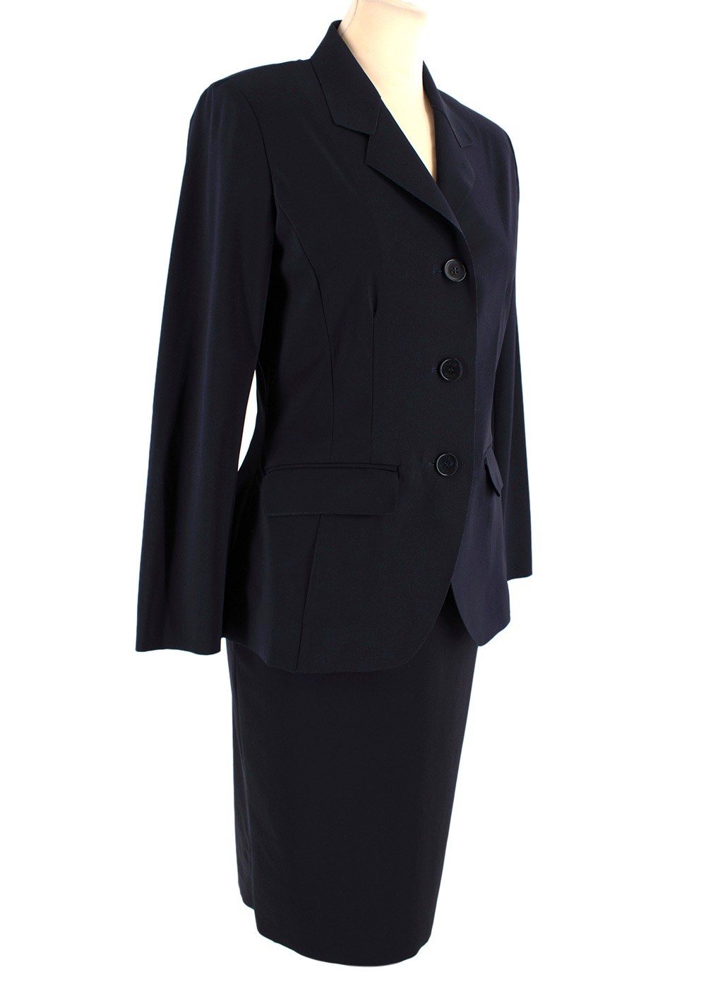 Irie Wash Navy Tailored Skirt Suit Size S Navy Blue synthetic