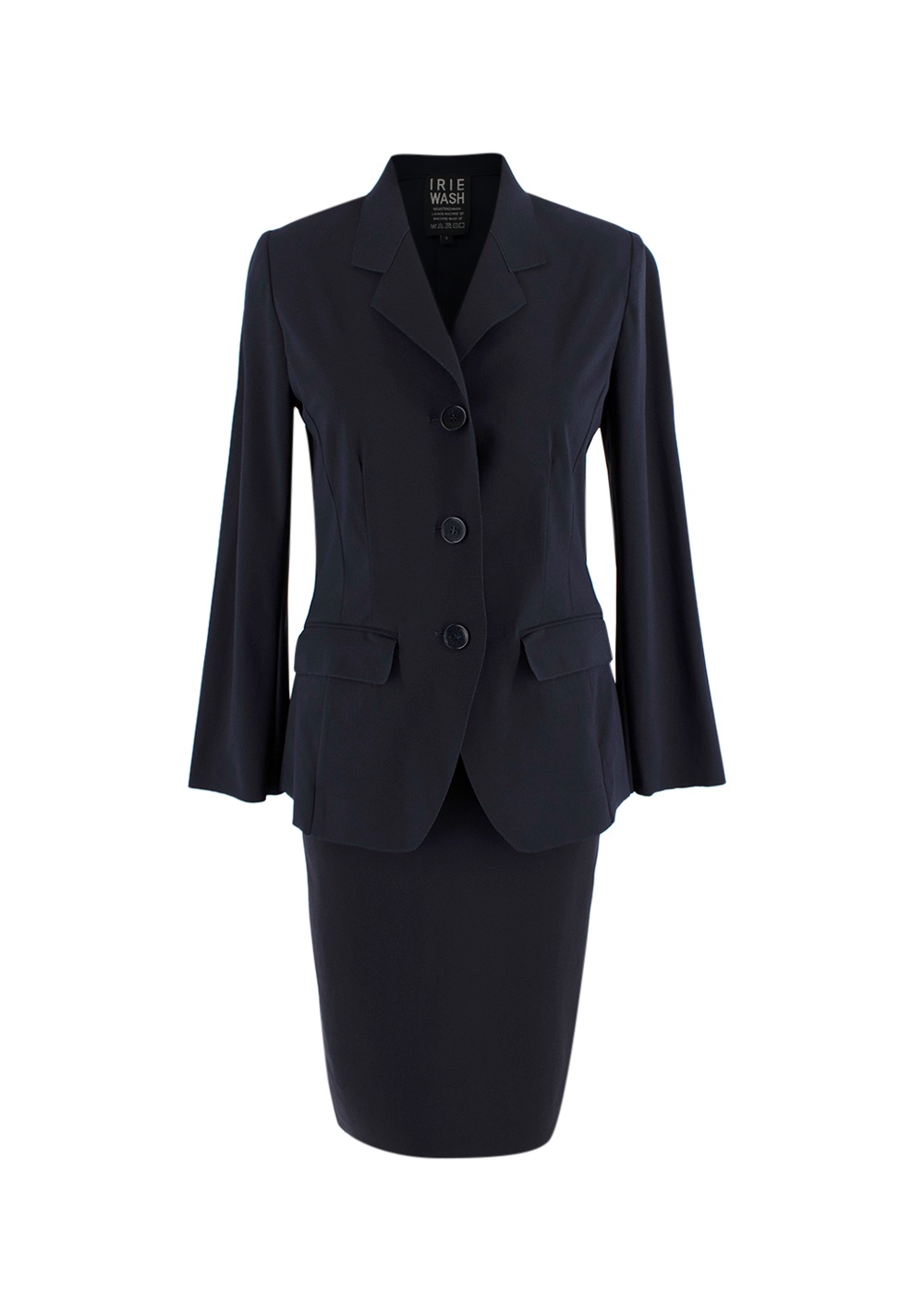 Irie Wash Navy Tailored Skirt Suit Size S Navy Blue synthetic