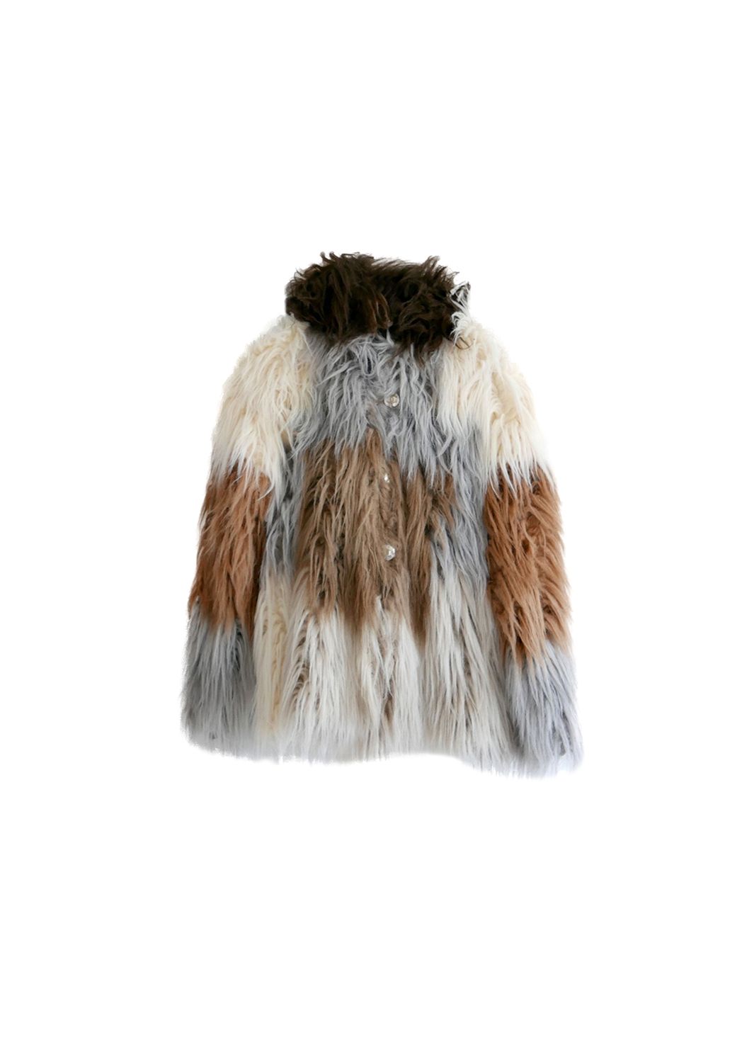 Chanel multicolour faux-fur yeti coat Size S Brown faux fur