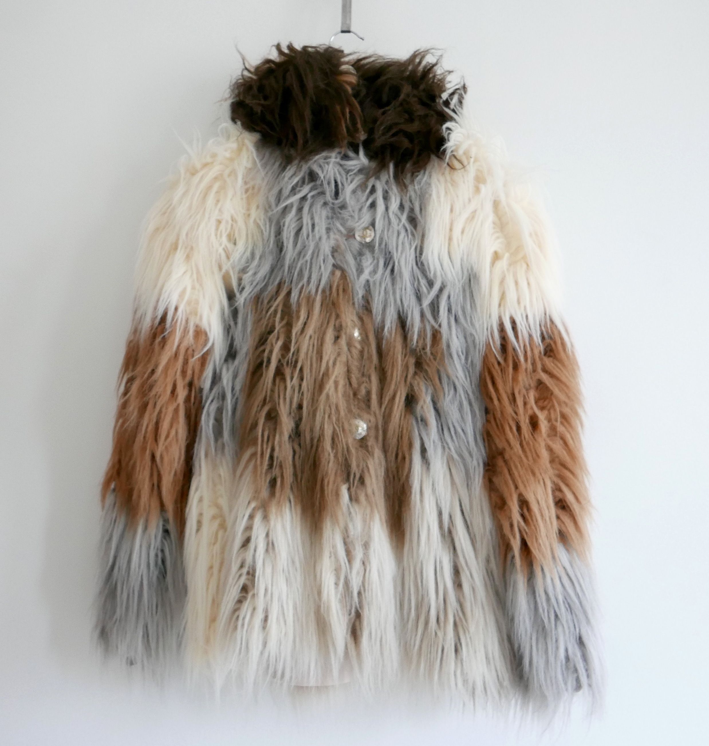 Chanel multicolour faux-fur yeti coat Size S Brown faux fur