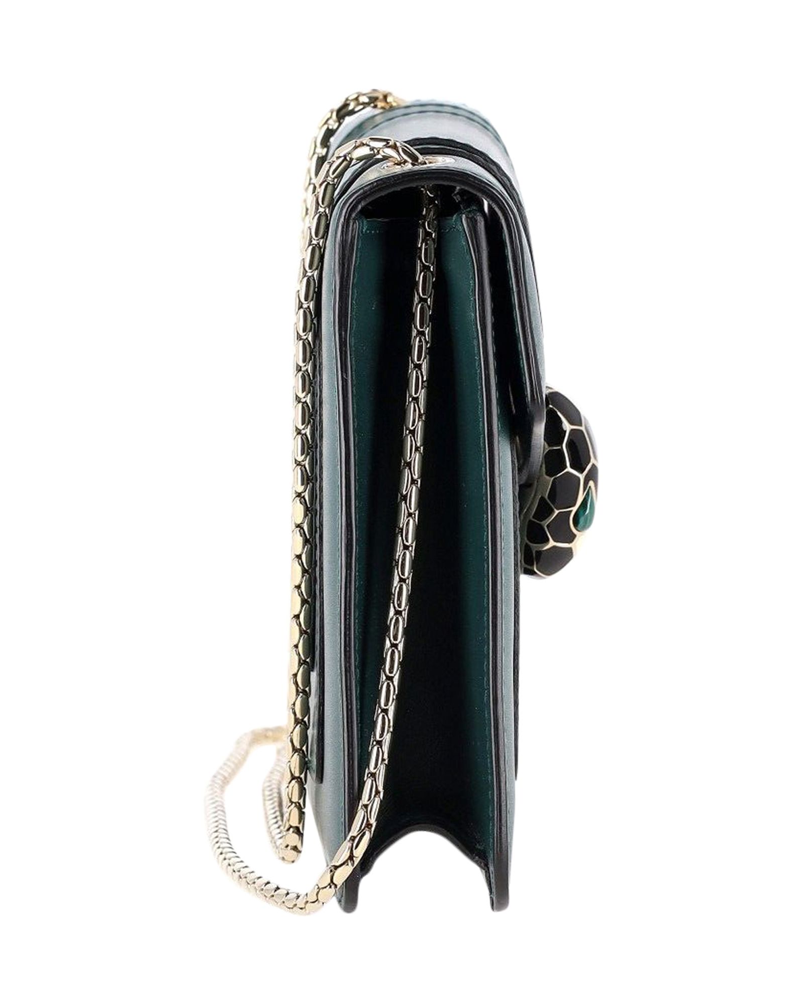 Preowned Bvlgari Emerald Green Serpenti Forever Small Crossbody Bag leather