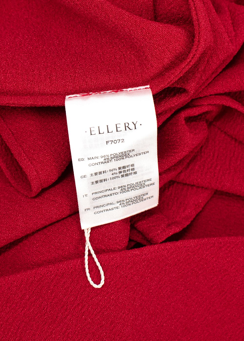 Ellery Red Crepe Wrap-tie Blouse  Fluted Skirt Size S cotton