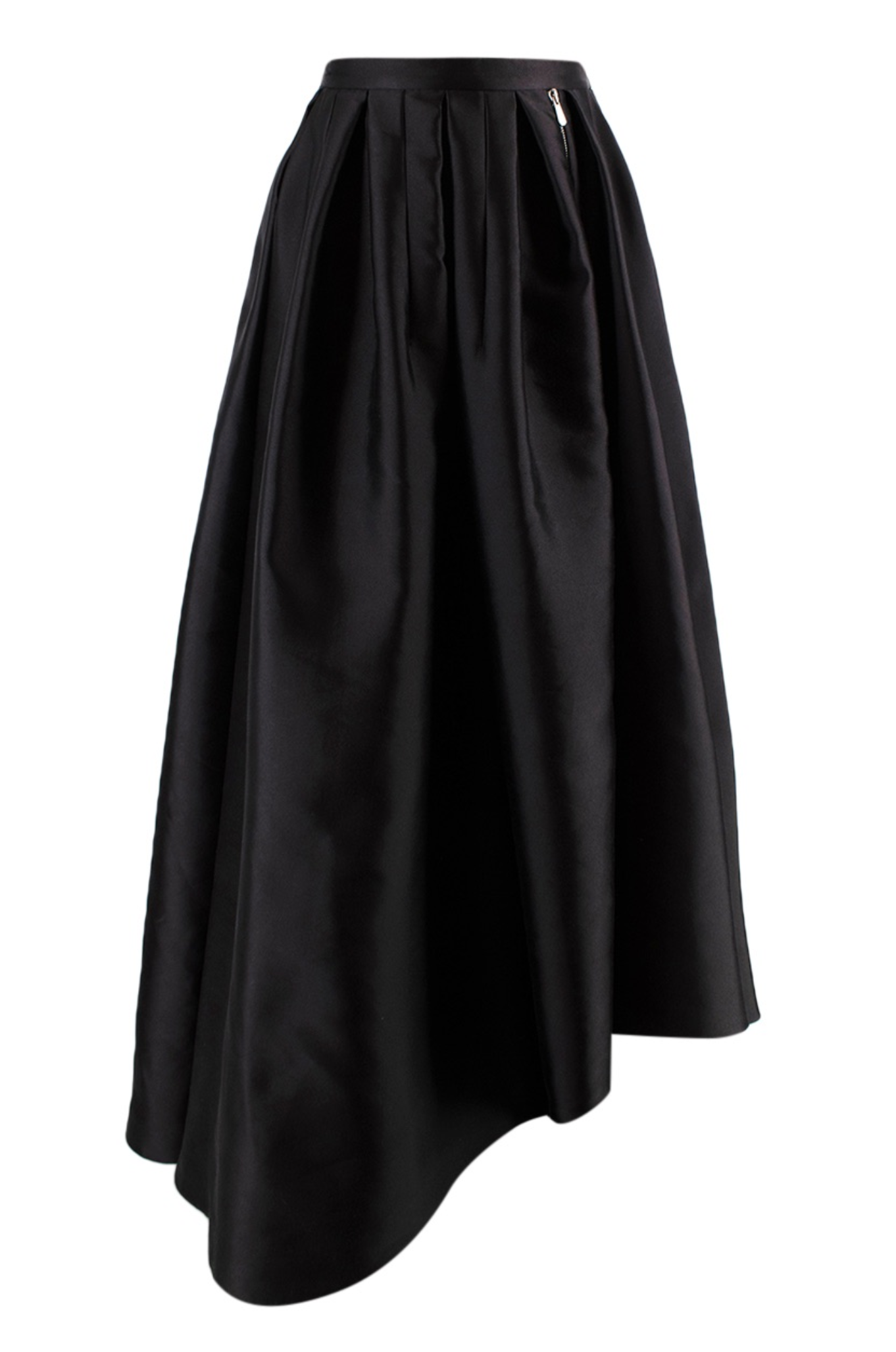 Preowned Dior Black Silk Asymmetric Pleated Full Skirt Size S