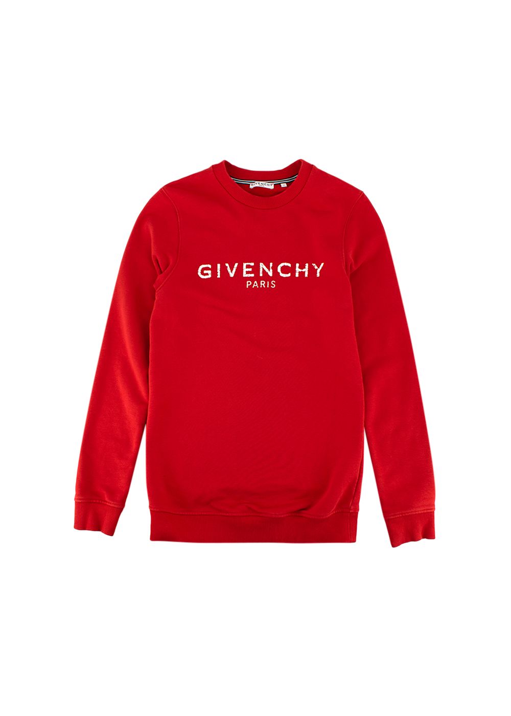 Boys Preowned Givenchy Red Jumper White Logo Size XS cotton