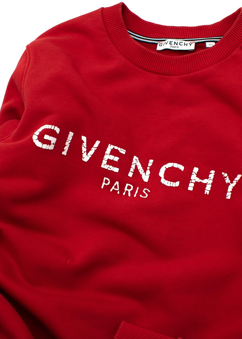 Boys Preowned Givenchy Red Jumper White Logo Size XS cotton