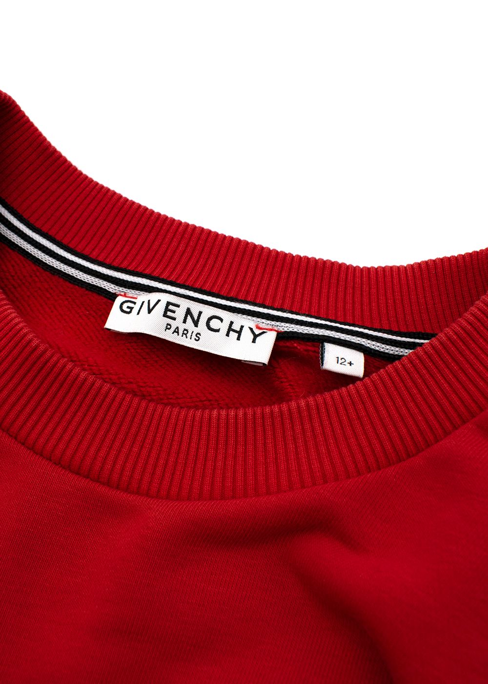 Boys Preowned Givenchy Red Jumper White Logo Size XS cotton