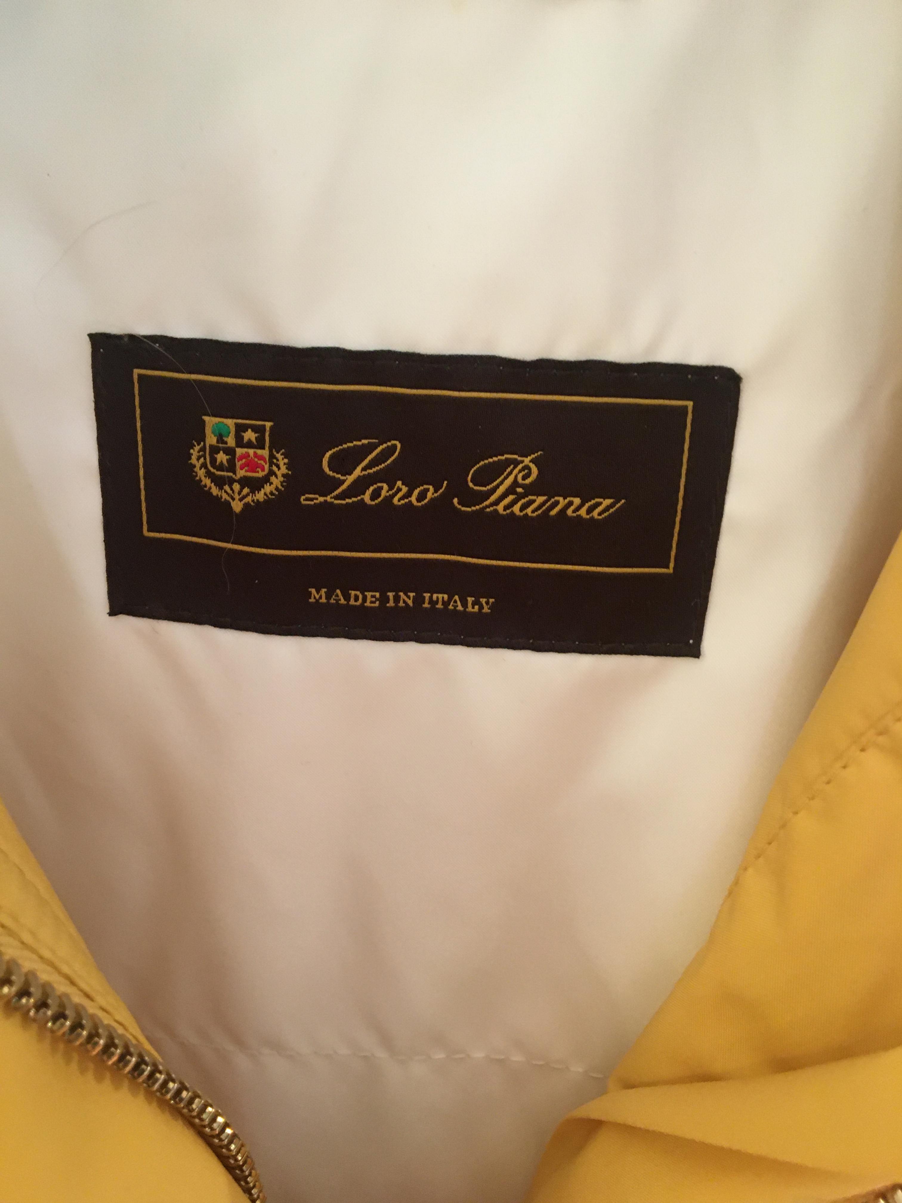 Preowned Loro Piana Yellow Hooded Rain Jacket Size XS stormsystem