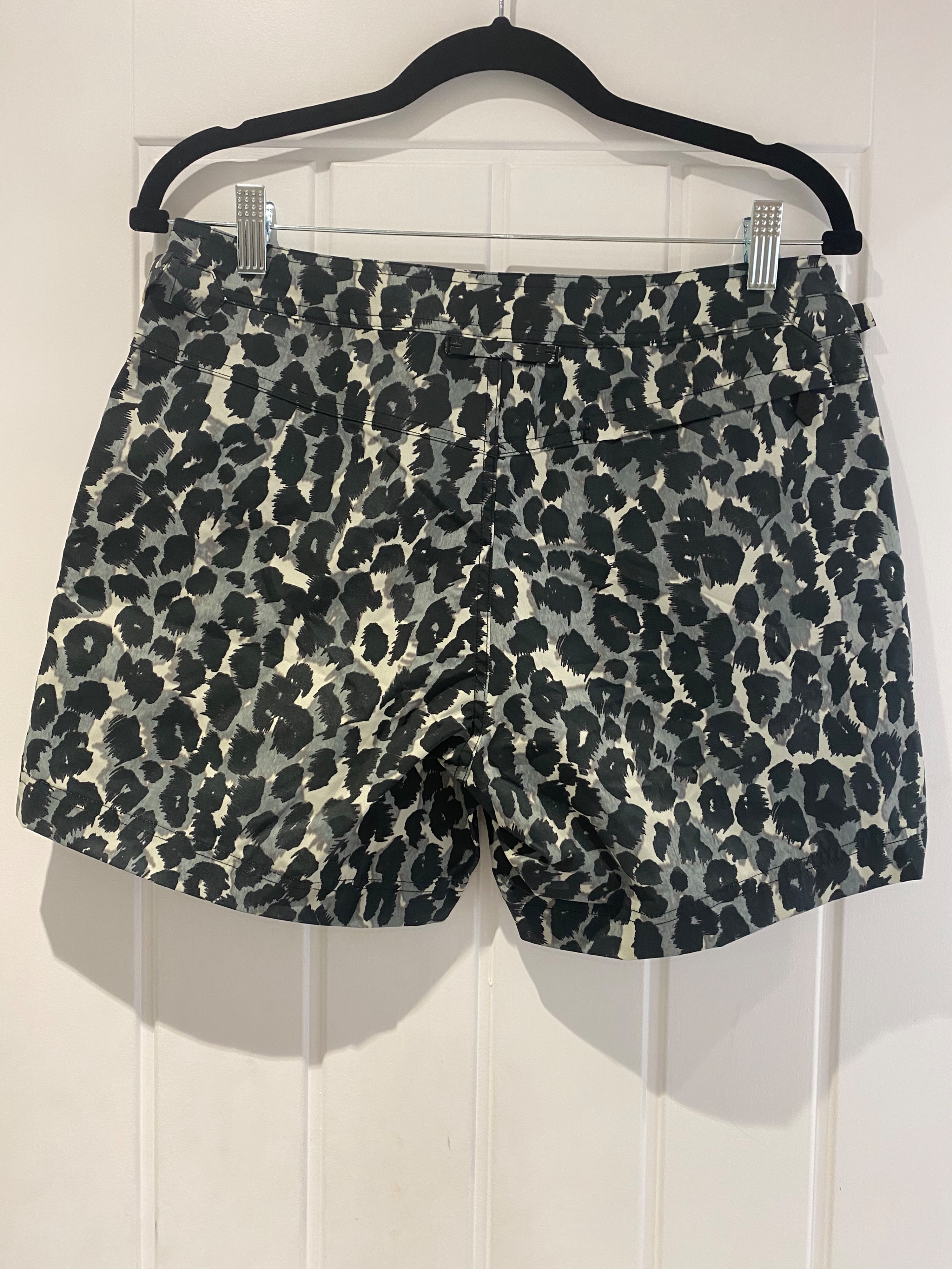 Men's Tom Ford Leopard Printed Swim Shorts Size M Leopard print blue polyester