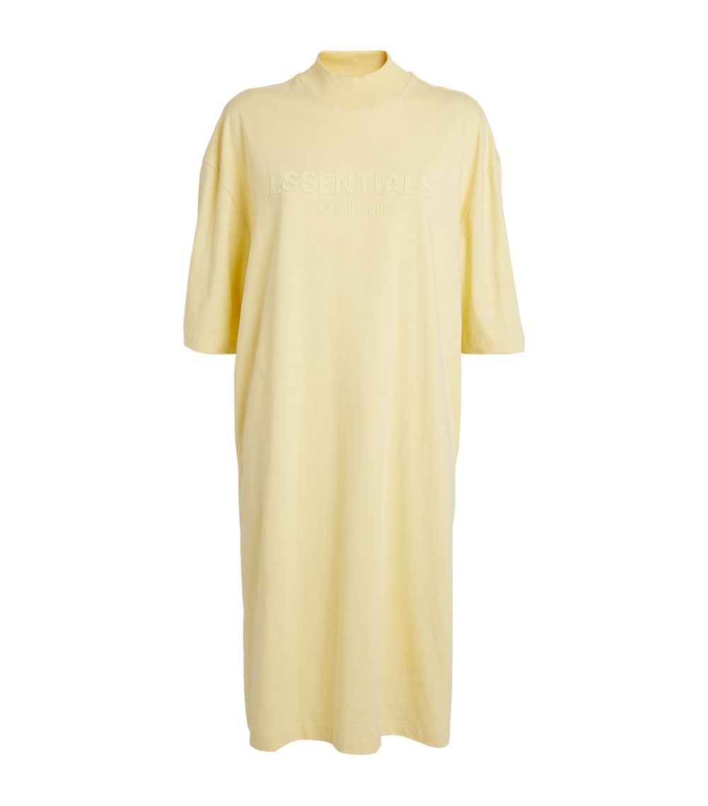 Fear of God Essentials Yellow Cotton T-Shirt Dress Size S