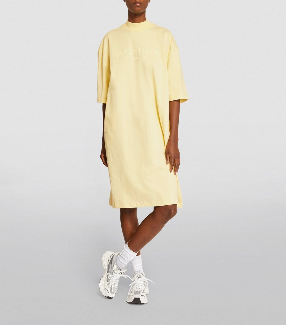 Fear of God Essentials Yellow Cotton T-Shirt Dress Size S