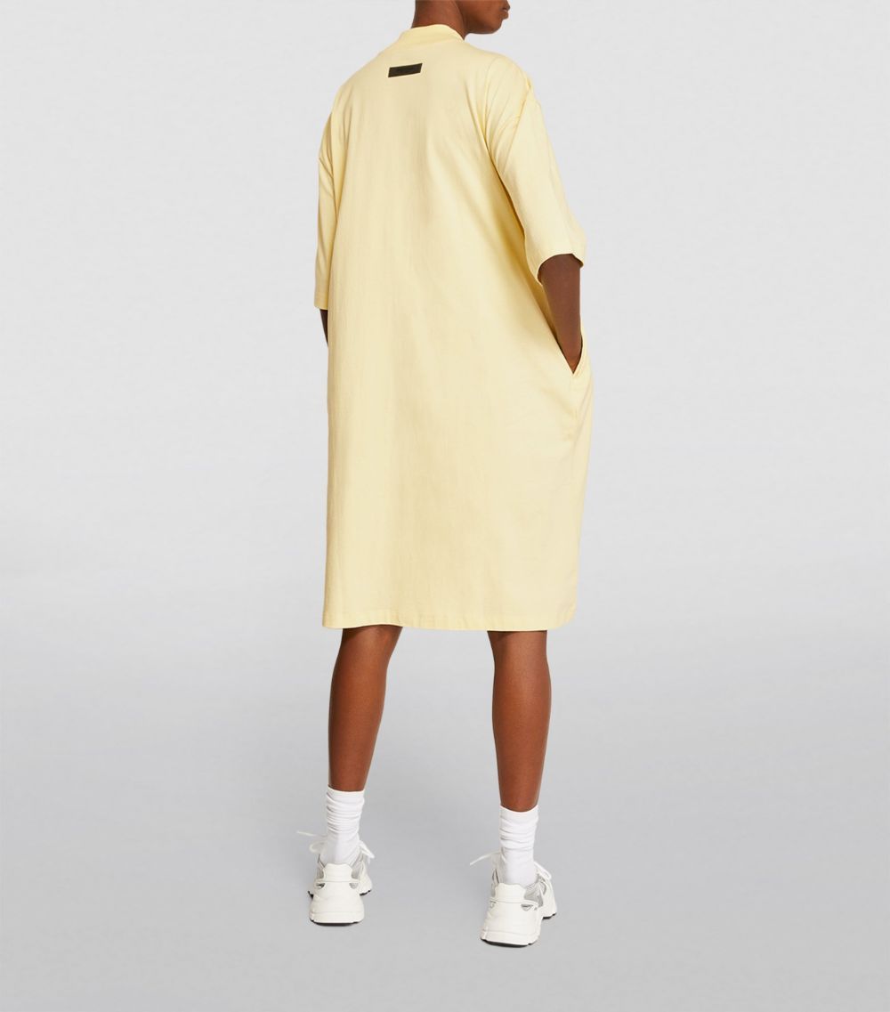 Fear of God Essentials Yellow Cotton T-Shirt Dress Size S