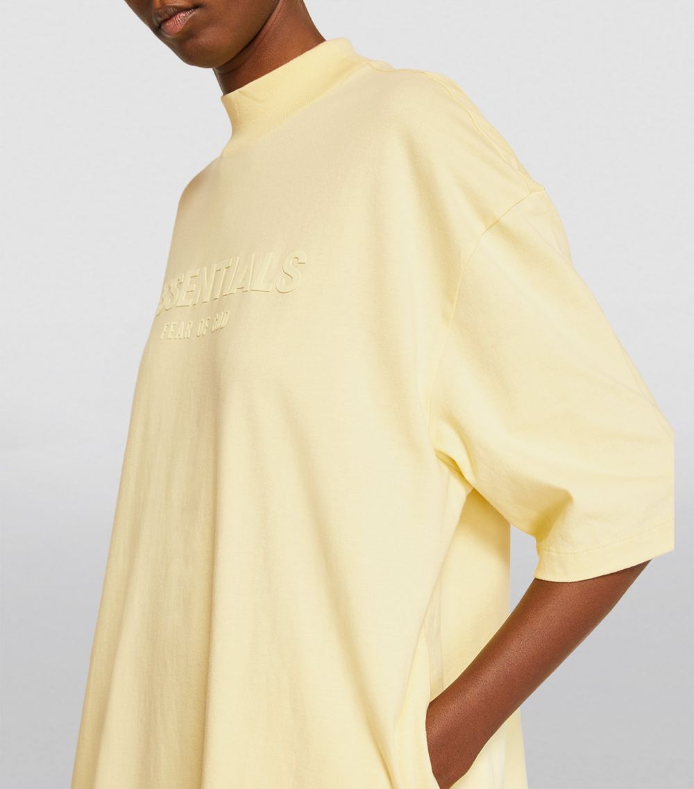 Fear of God Essentials Yellow Cotton T-Shirt Dress Size S