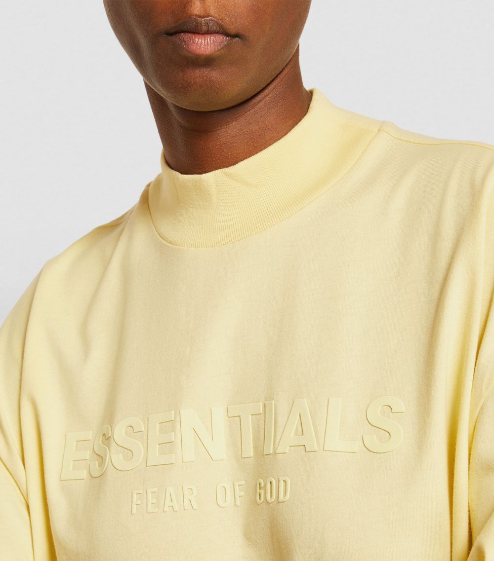 Fear of God Essentials Yellow Cotton T-Shirt Dress Size S