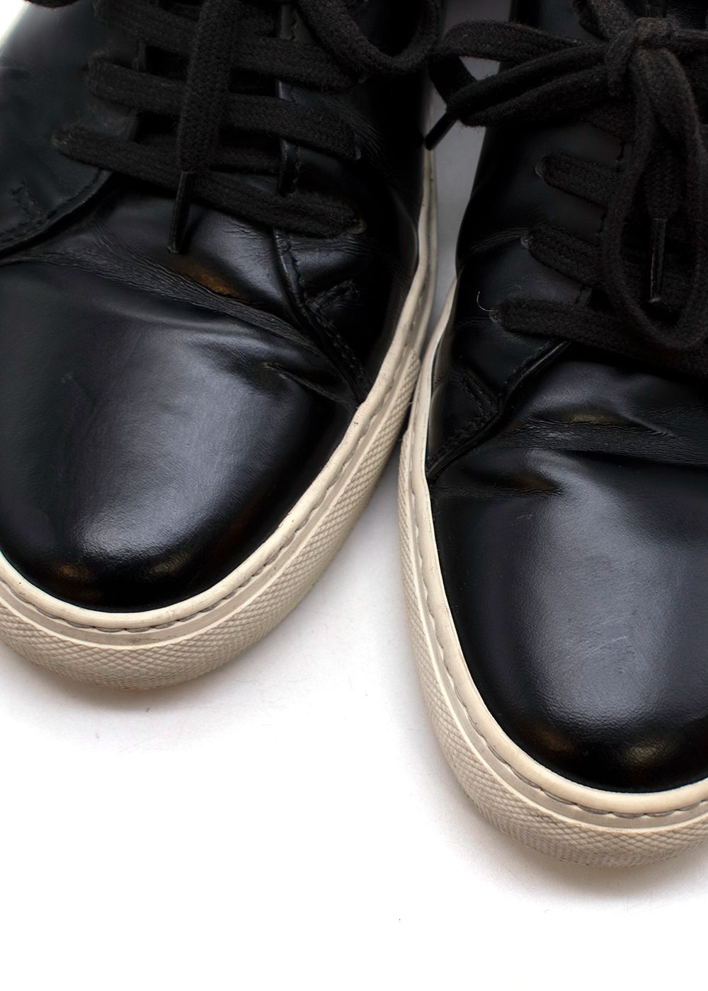 Common Projects Black Leather Original Achilles Sneakers Size 38