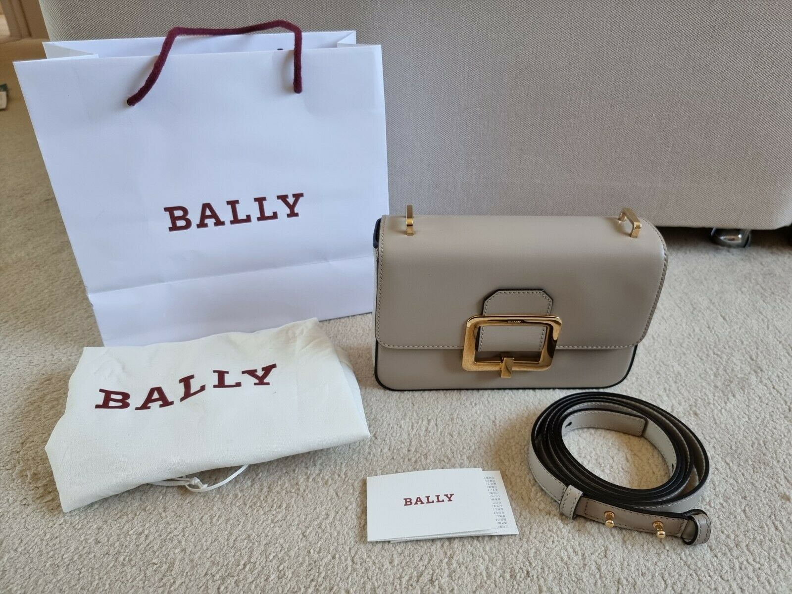 Bally Grey leather Janelle bag cement grey