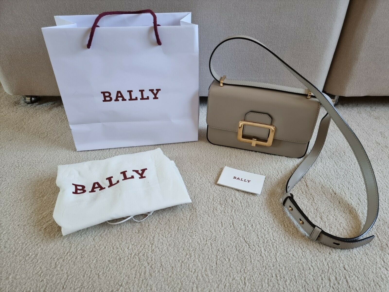 Bally Grey leather Janelle bag cement grey