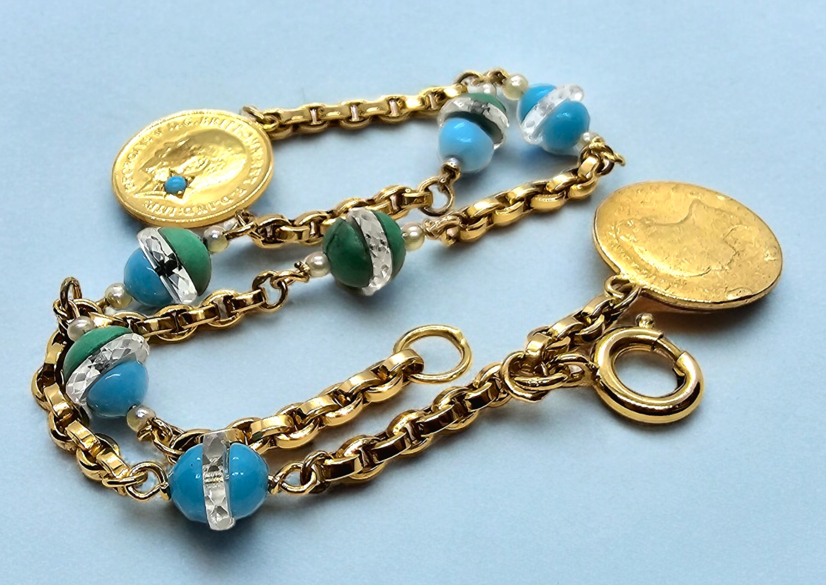 Preowned Yellow Gold Victorian Charm Bracelet ct gold