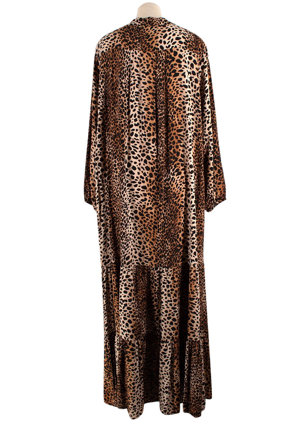 Melissa Odabash Leopard Print Maxi Dress Size M brown tan black viscose