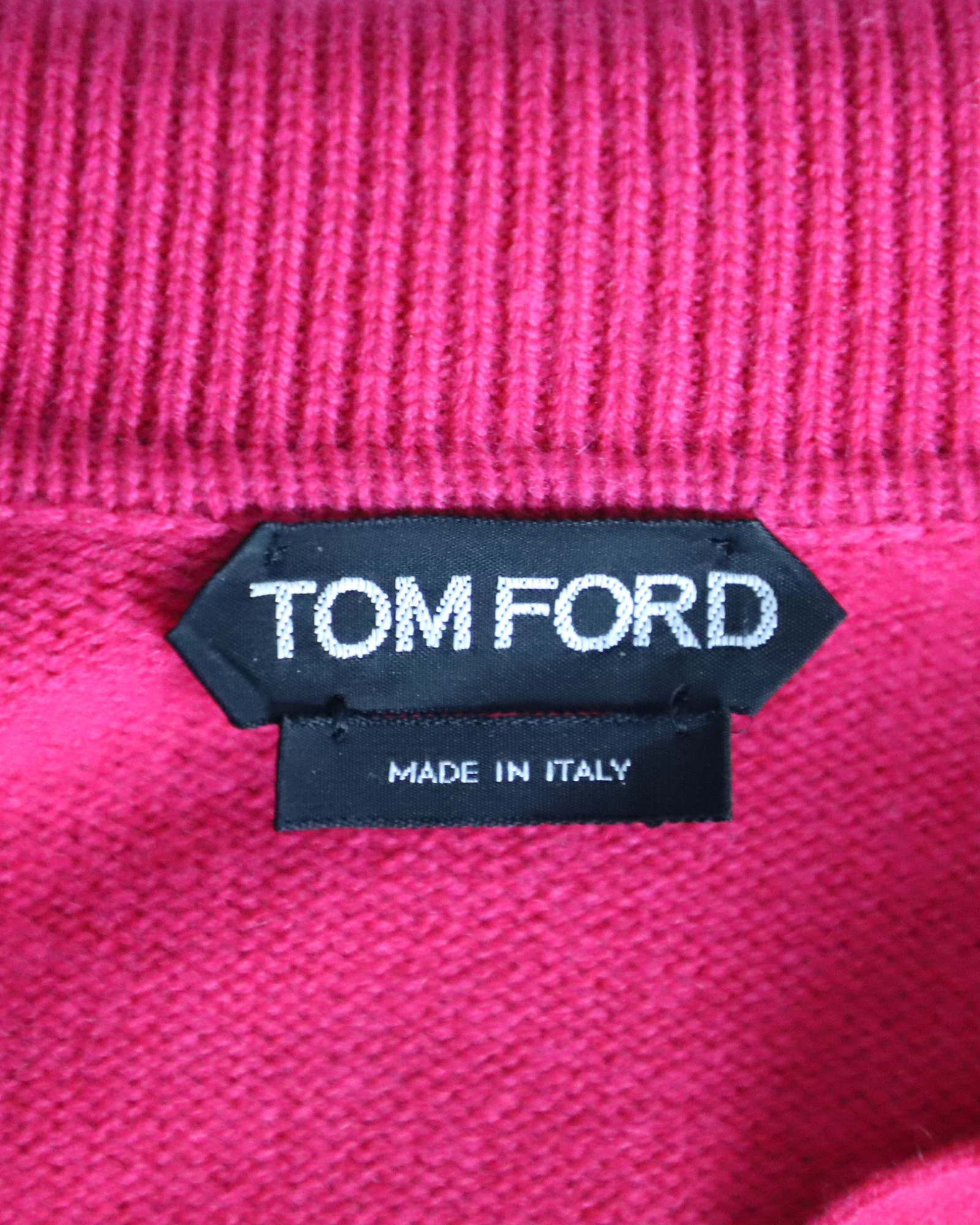 Preowned Tom Ford Fuchsia Wool Polo Jumper Size XXS pink