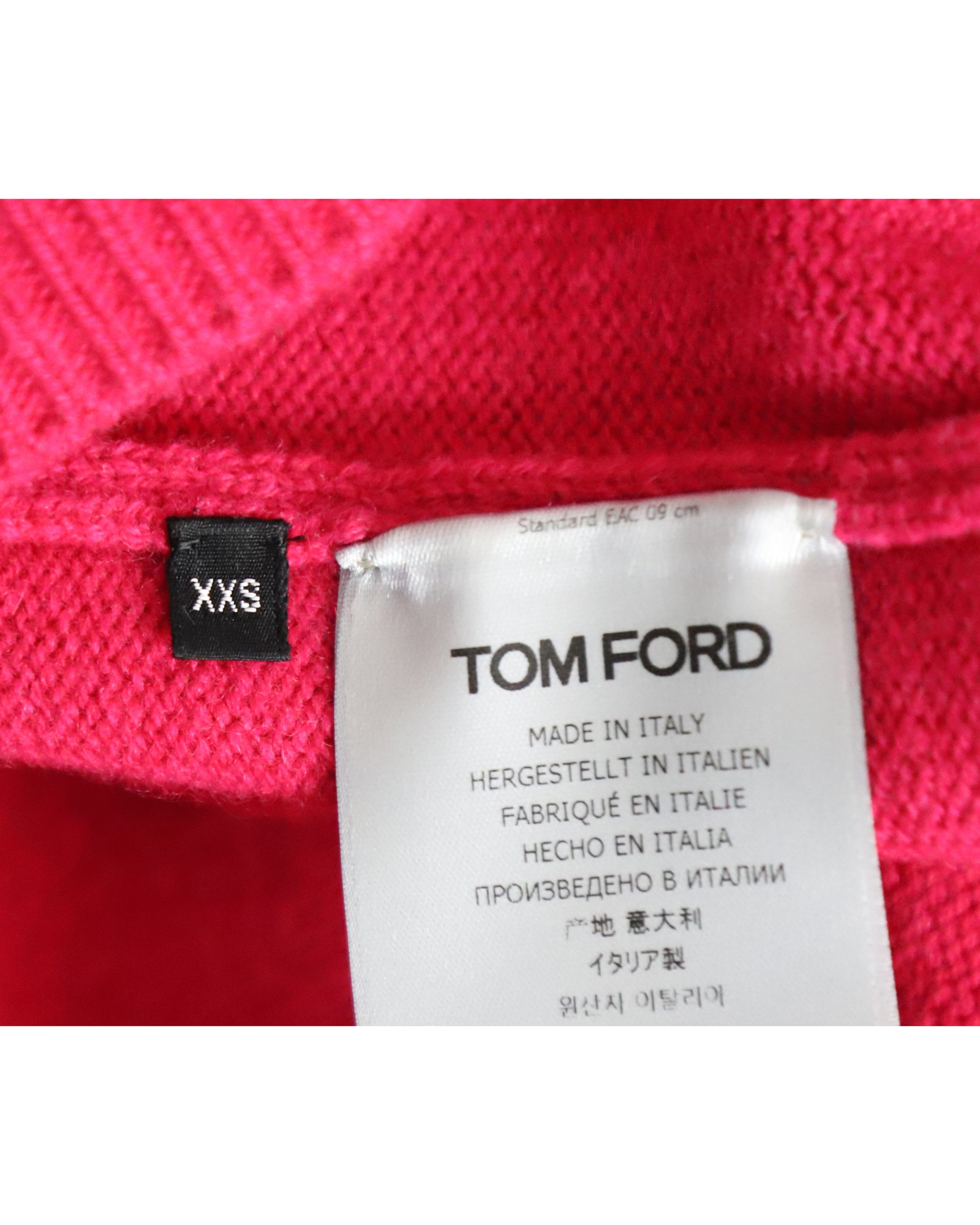 Preowned Tom Ford Fuchsia Wool Polo Jumper Size XXS pink