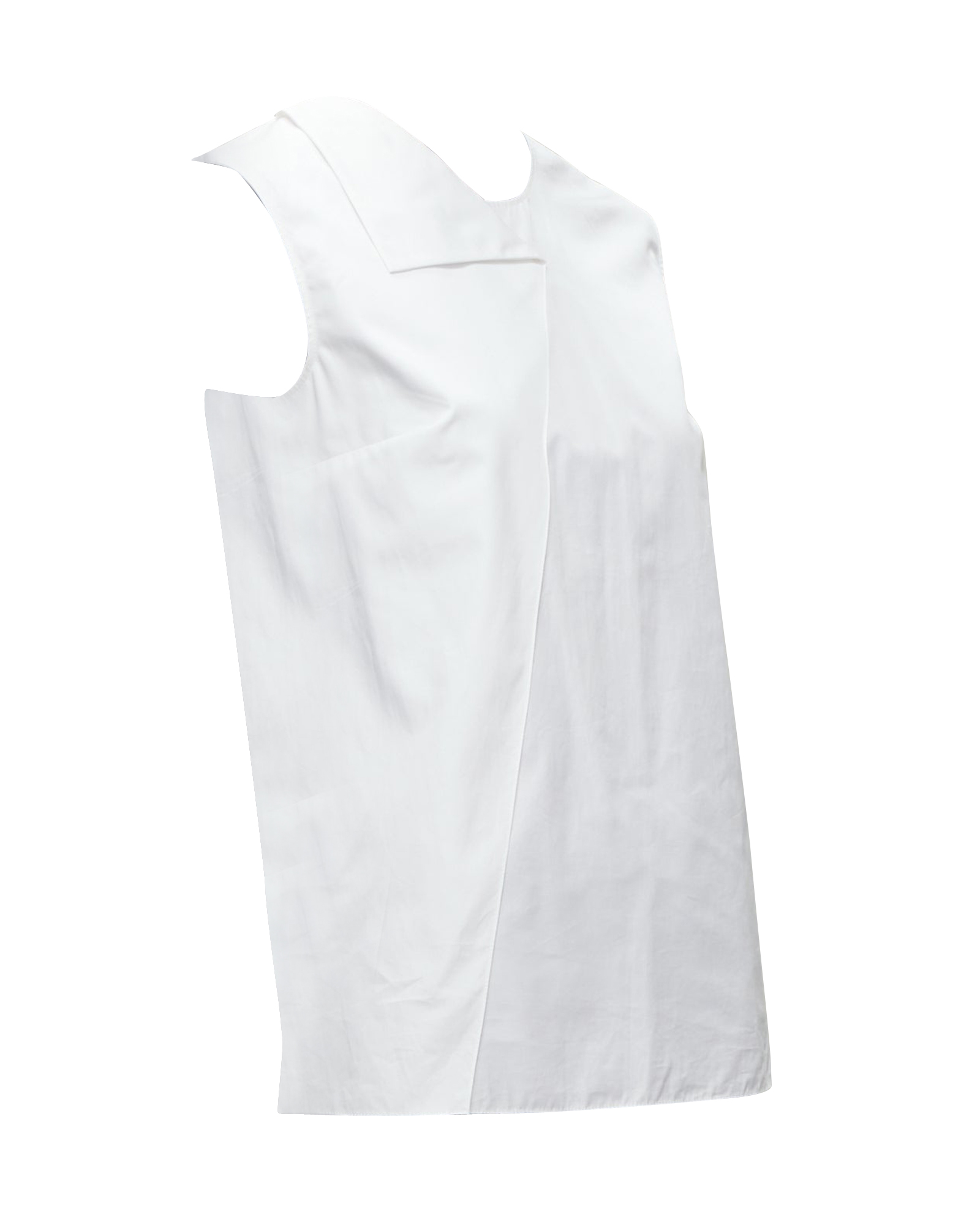 Preowned Hermes White Fold Over Sleeveless Shirt Size XXS cotton