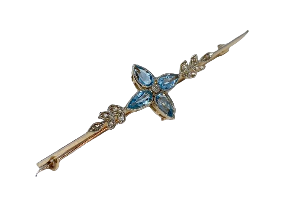 Bespoke Aquamarine and Diamond Brooch