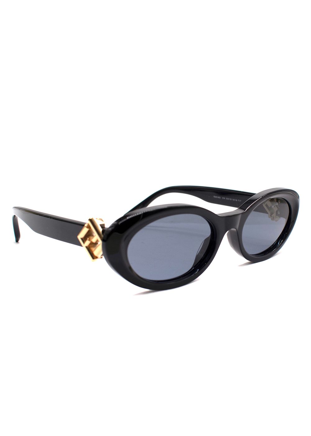 Fendi Black FF Diamond Oval Sunglasses acetate