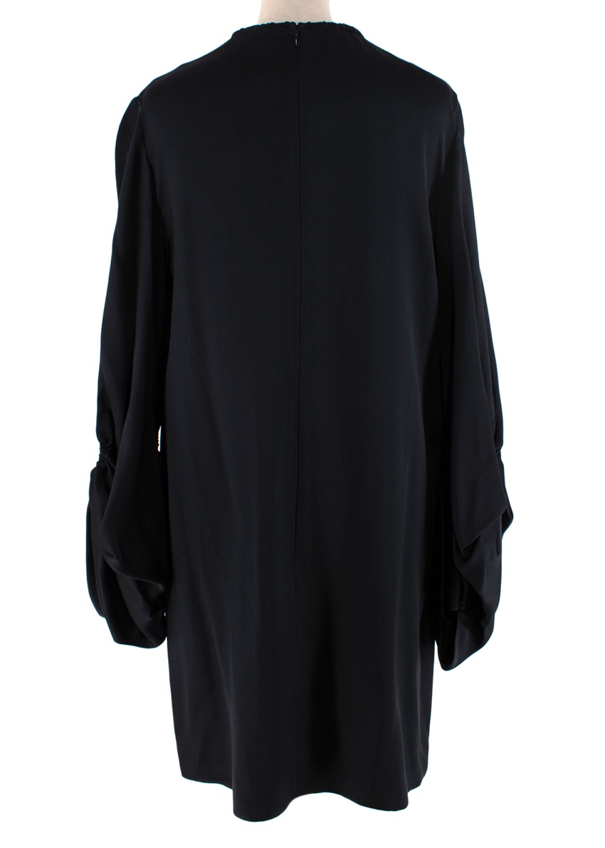 Alexander McQueen Black Silk Balloon Sleeve Oversize Blouse/Mini Dress Size S