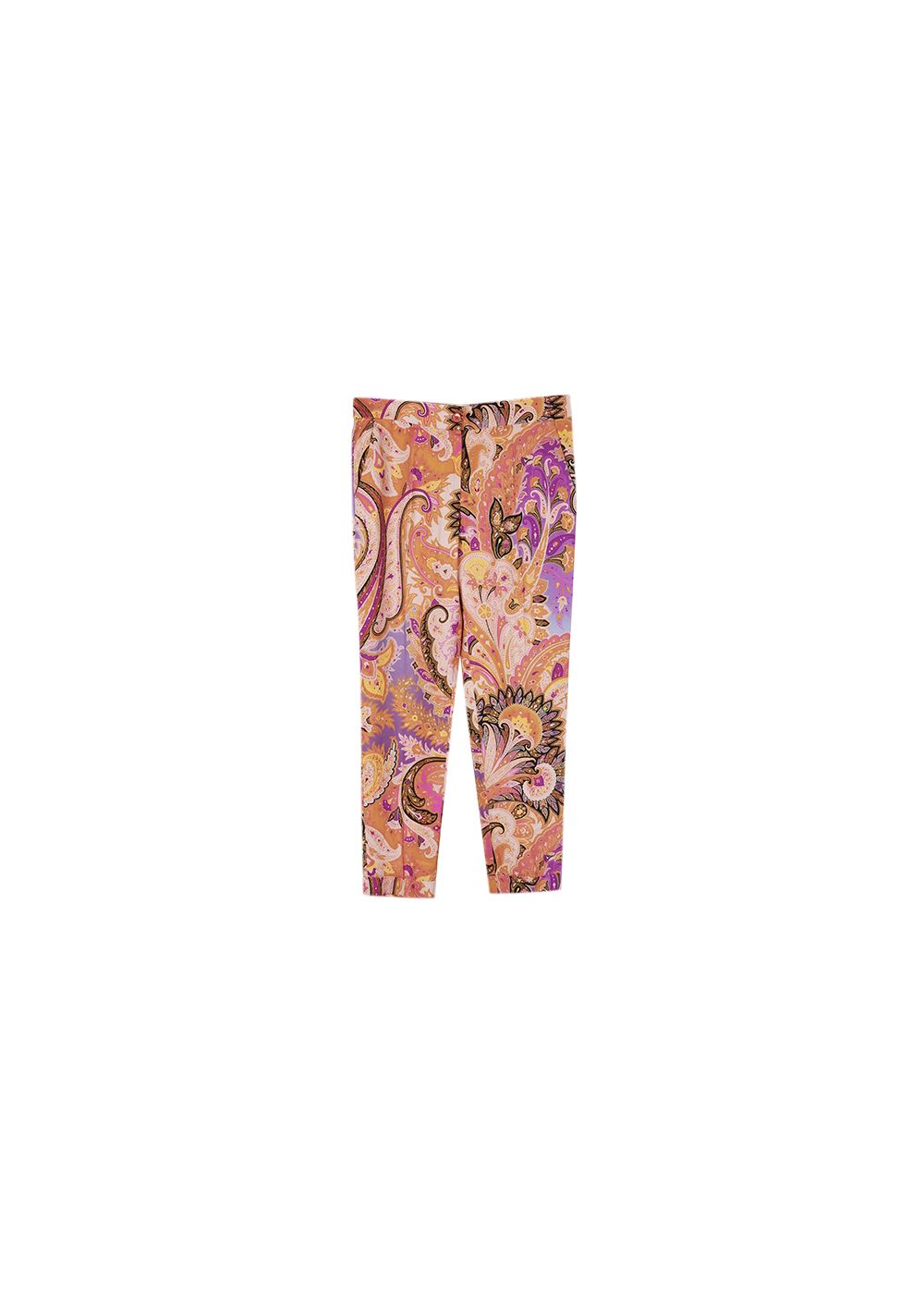 Etro Pink  orange paisley cigarette pants Size 26/66 Multicoloured viscose