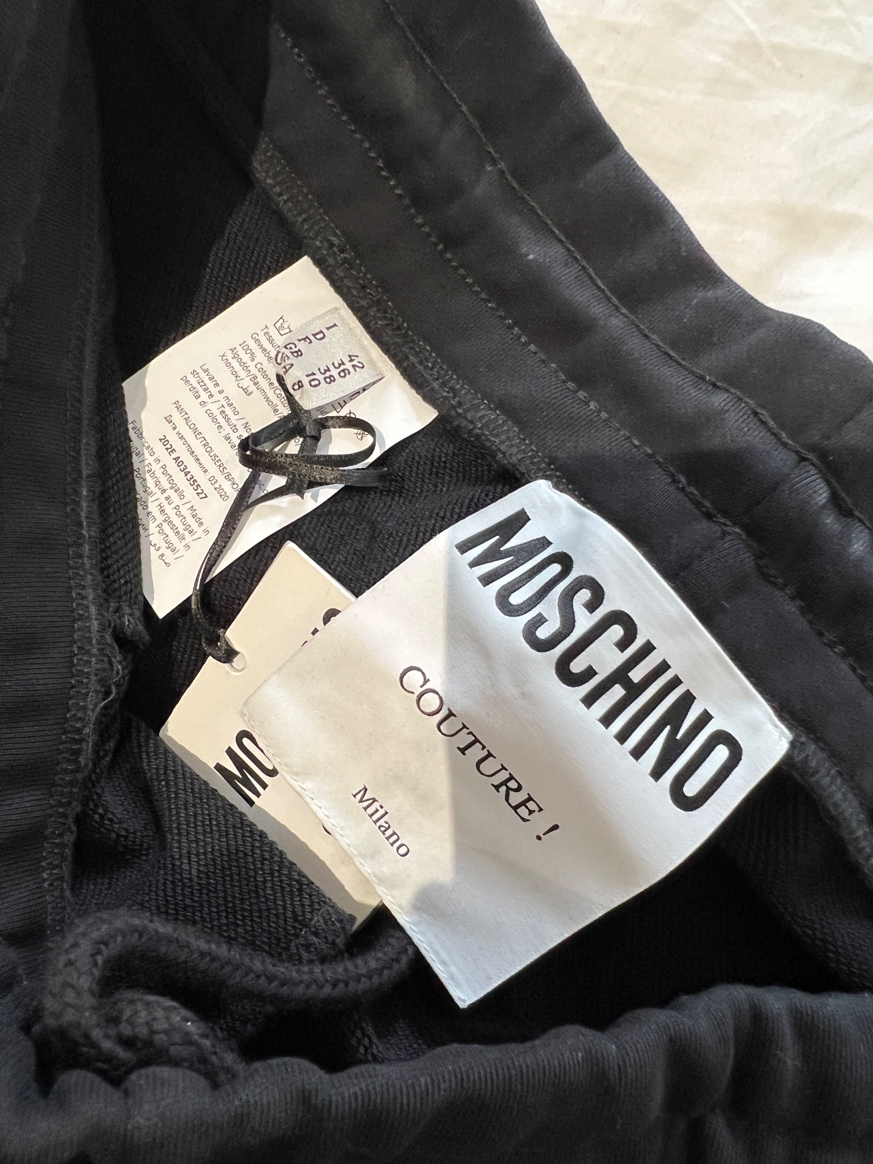 Moschino Couture Black Joggers Size M cotton