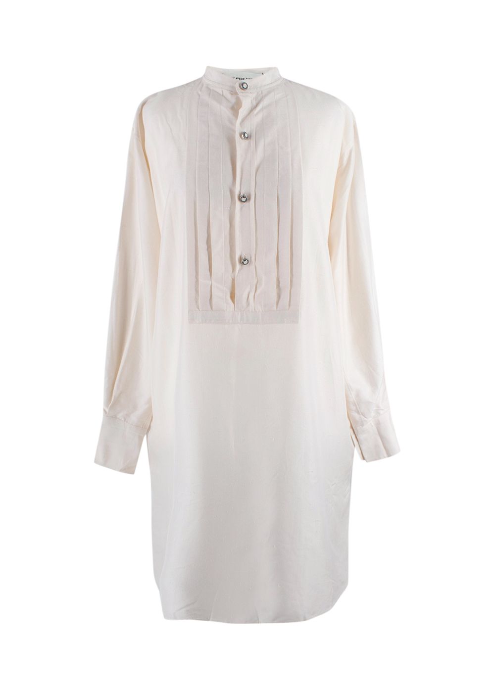 Etro Cream Pleated Detail Silk Tunic Size S