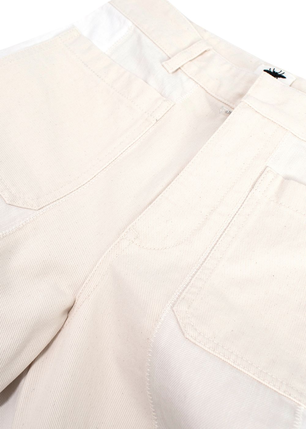 Dior Cream and White Two Toned  Wide Leg Jeans Size XS White and cream cotton