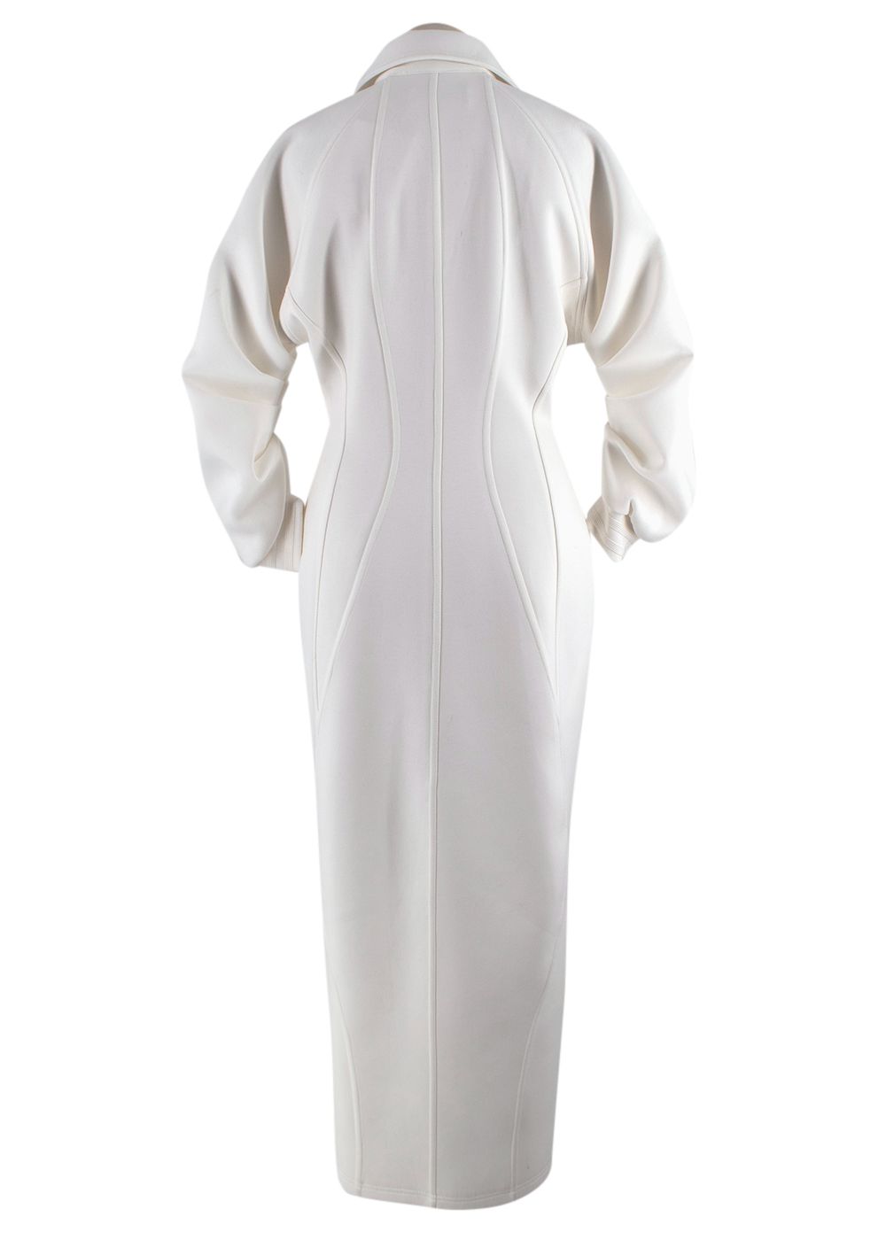 Brandon Maxwell Ivory Zip Front Maxi Dress Size XXS polyester