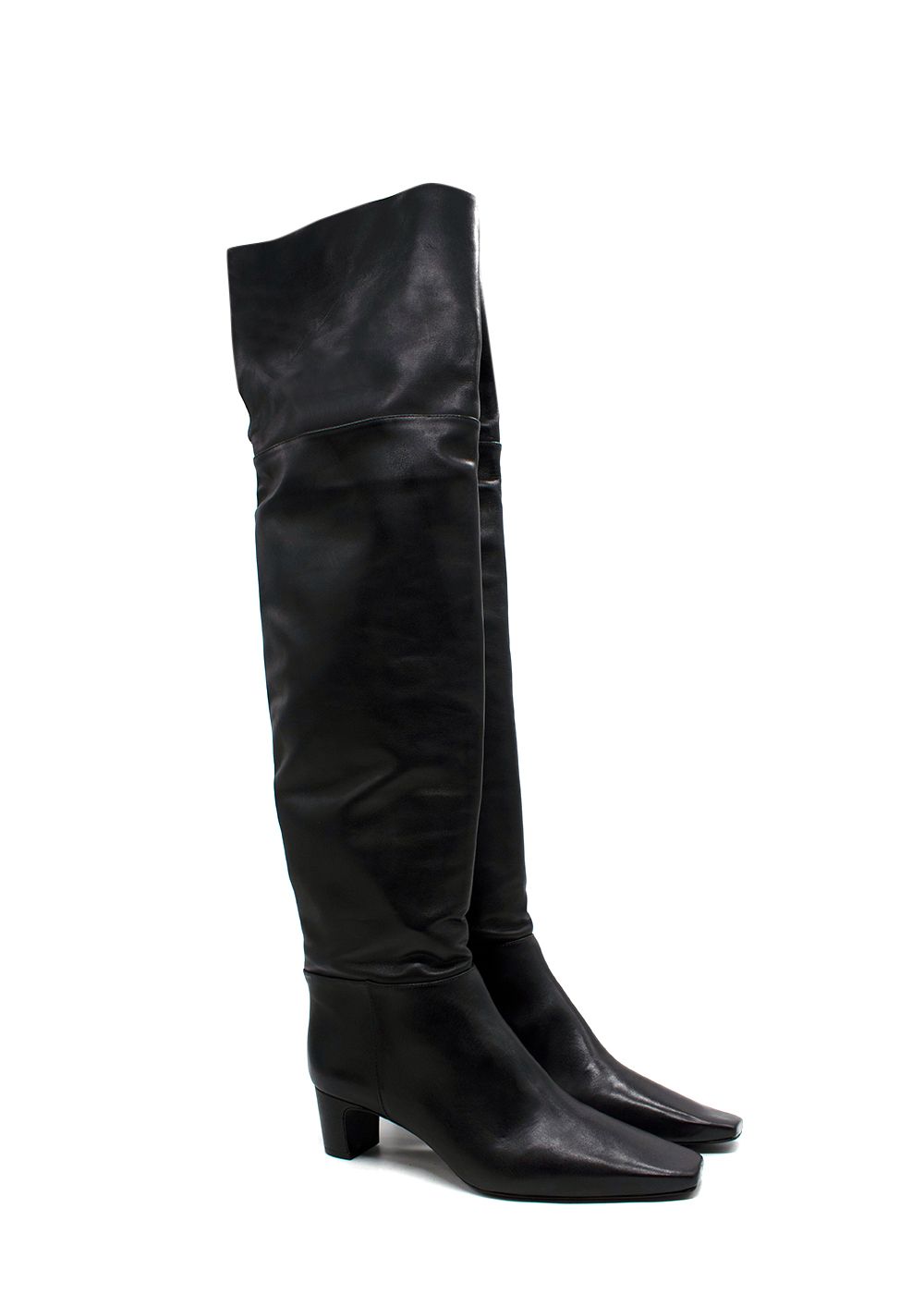 Reformation Black  Leather Knee High Boots Size 405