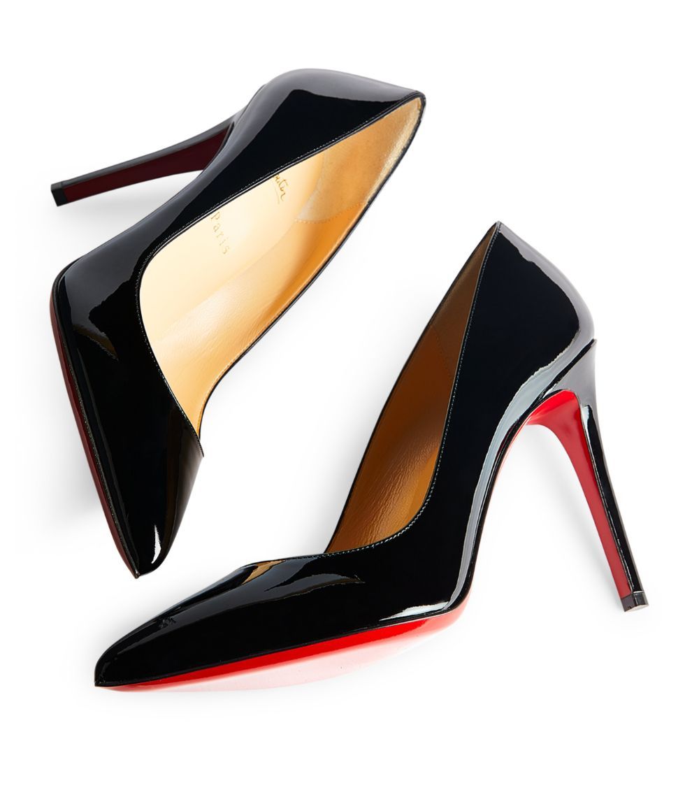 Christian Louboutin Black Patent Pigalle 100 Pumps - Size 34 Size 35 Black/Red leather