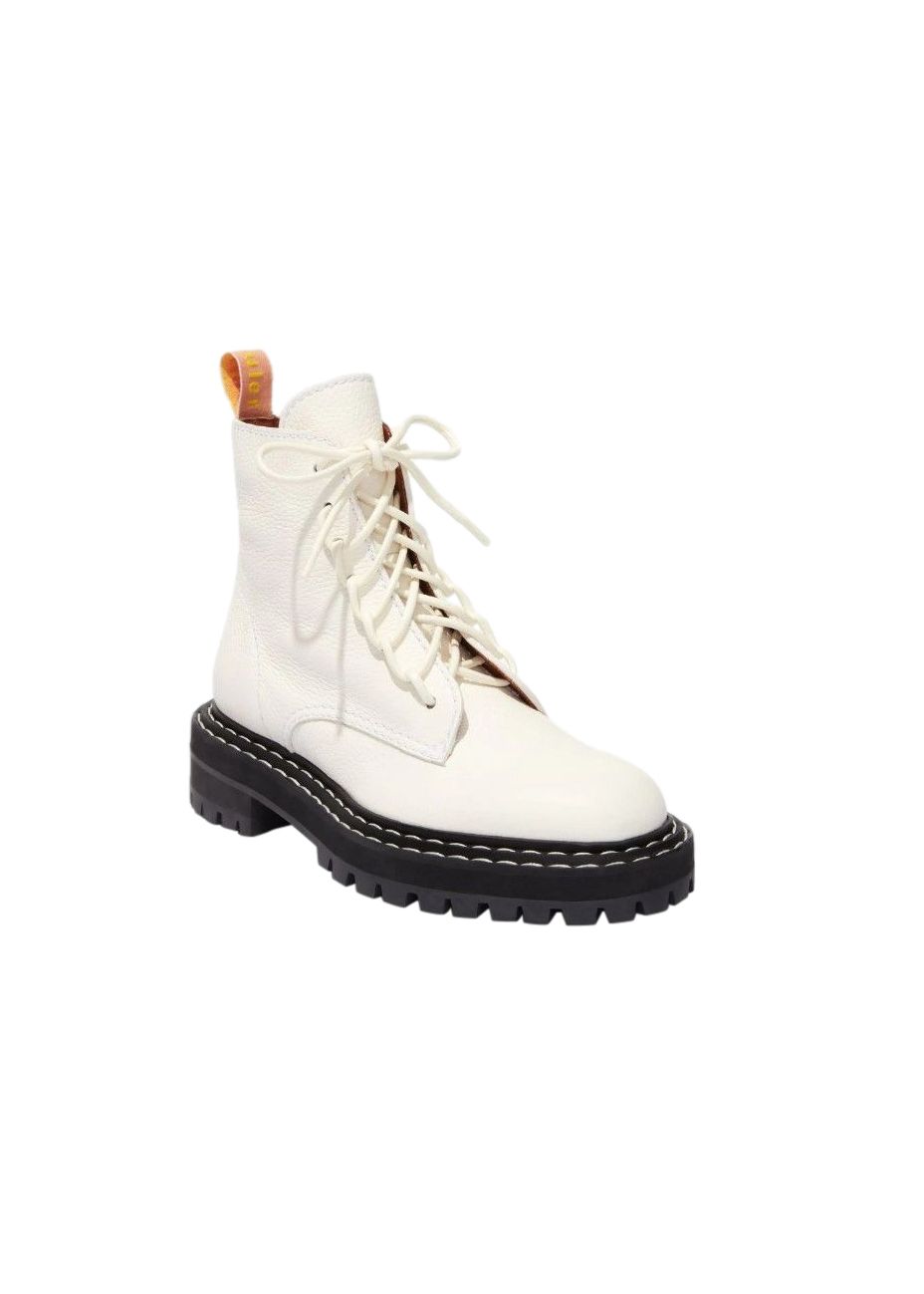 Proenza Schouler Optic White Lug Sole Combat Boots Size 36