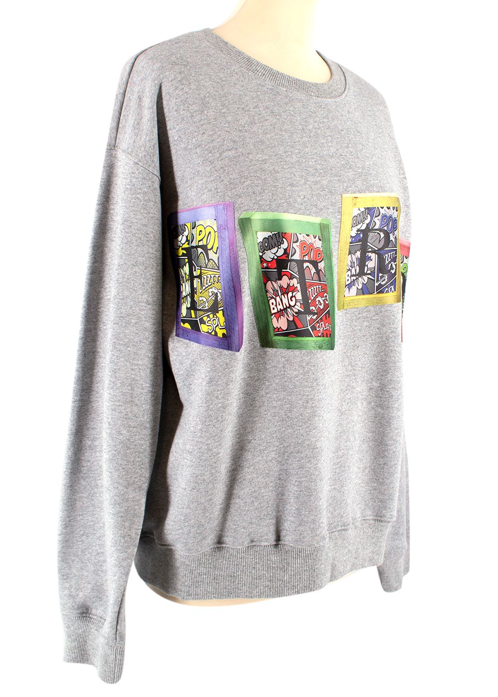 Etro Grey Comic Print Sweatshirt Size L cotton