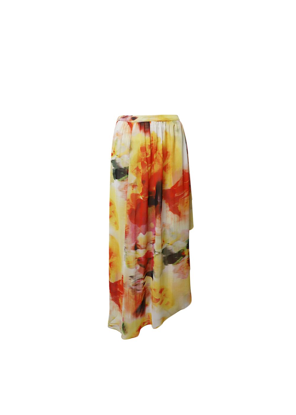 Preowned Alice+Olivia Abstract floral print ruffled maxi skirt Size L multicolor polyester