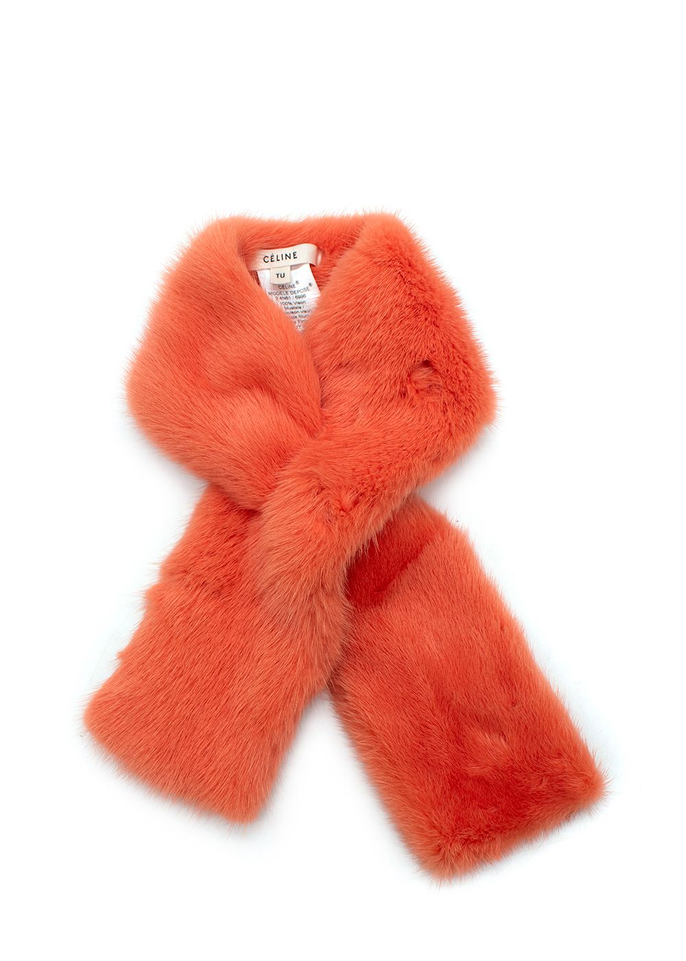 Celine Orange Mink Stole mink fur