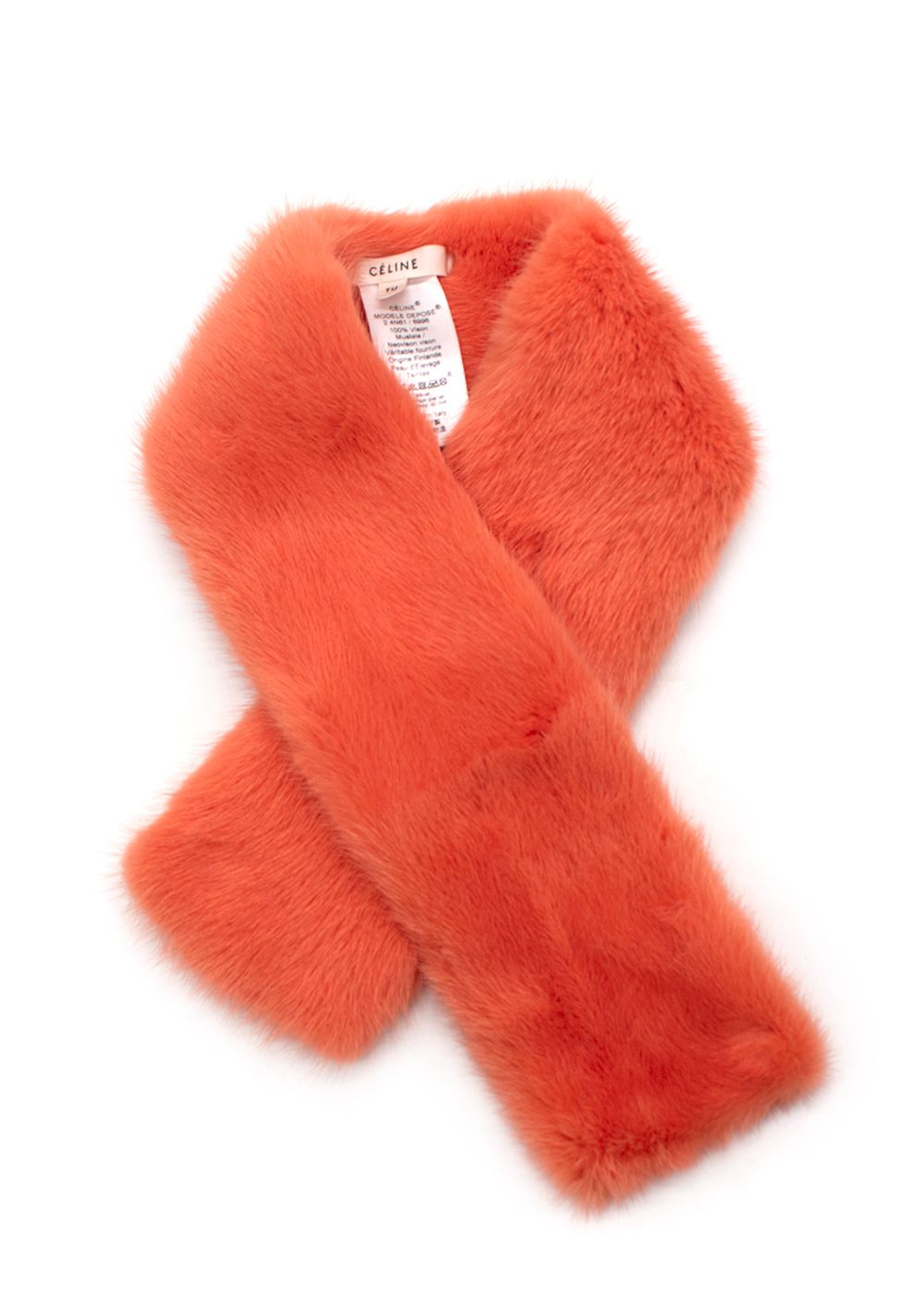 Celine Orange Mink Stole mink fur