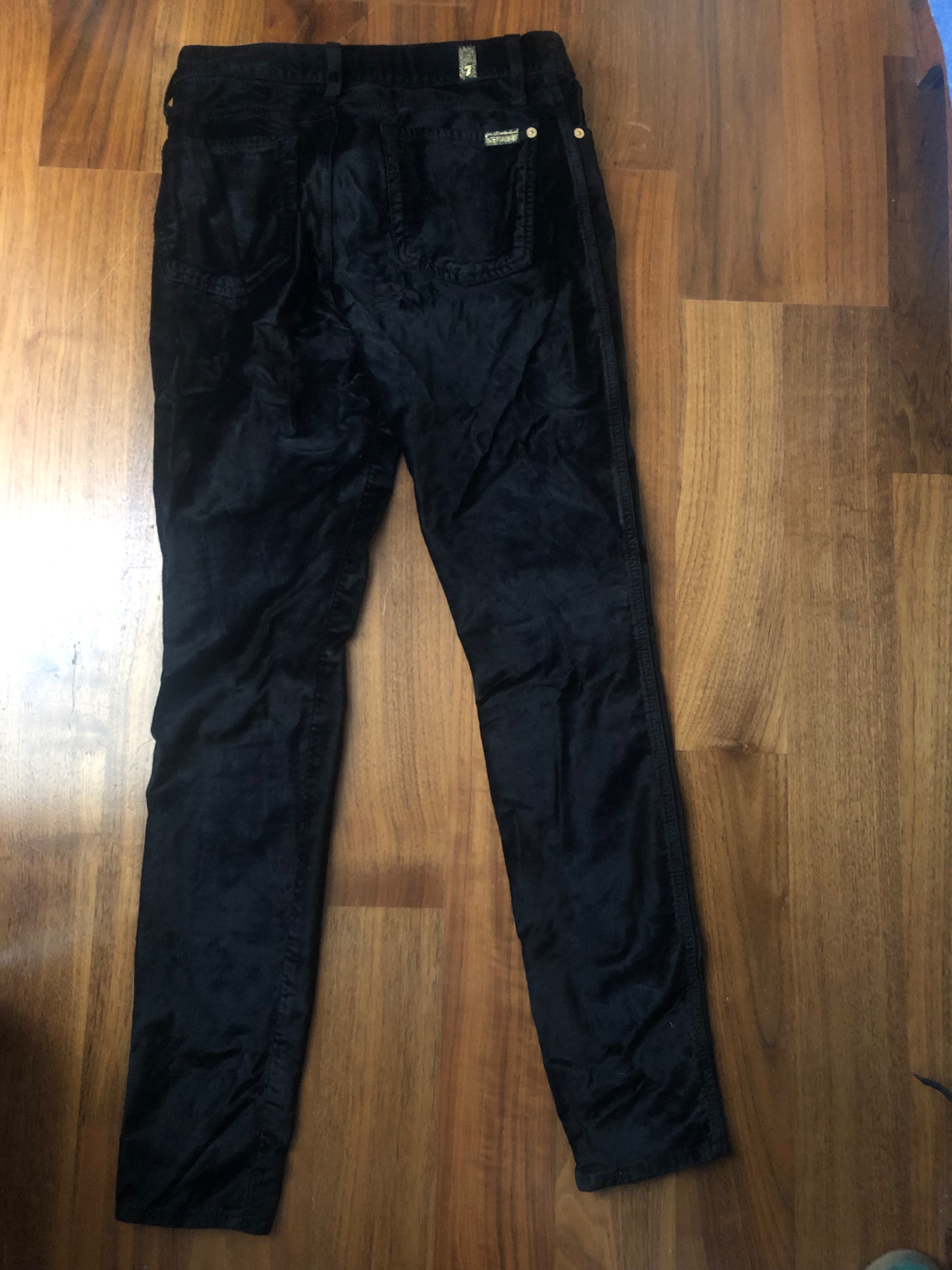 7 For All Mankind Black velvet jeggings Size 28/71 cotton