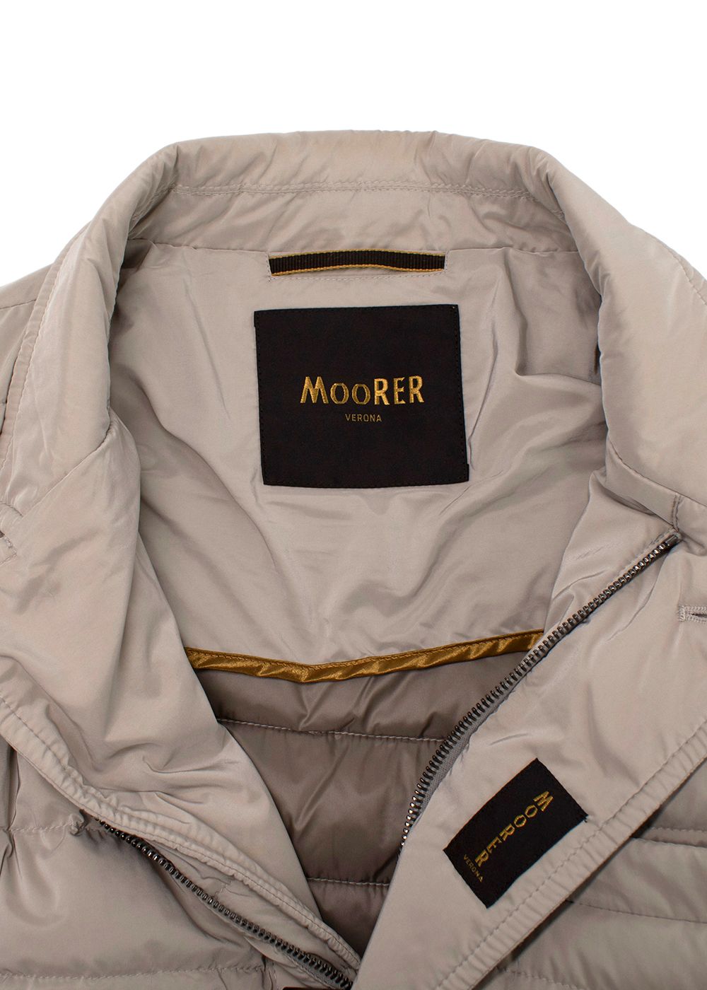 Men's MooRER Zayver Padded Button-Down Jacket Size M Beige polyamdie/polyurethane