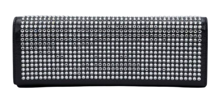 Saint Laurent Black Crystal Embellished Clutch Bag